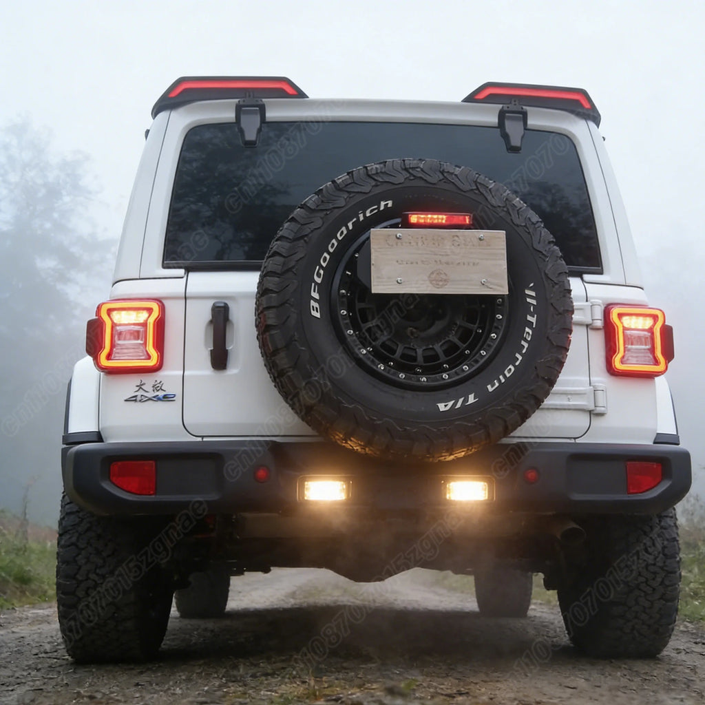 For Jeep Wrangler JK JL 2007 2008 2009 2010 2011 2012 2013 2014-2017 2018-2023 Car Rear Roof Illuminated Spoiler Wing Body Kit