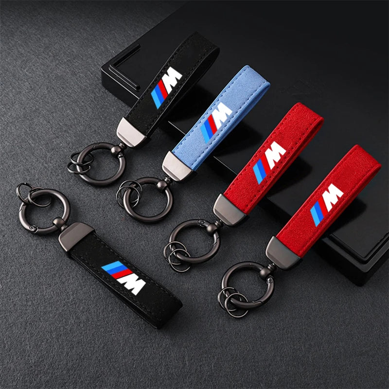 Suede Kaychain For BMW M Emblem E46 E36 E34 F10 E90 F30 E60 F30 E53 E30 E92 E87 Car Key Ring Holder Pendent High-end Gifts