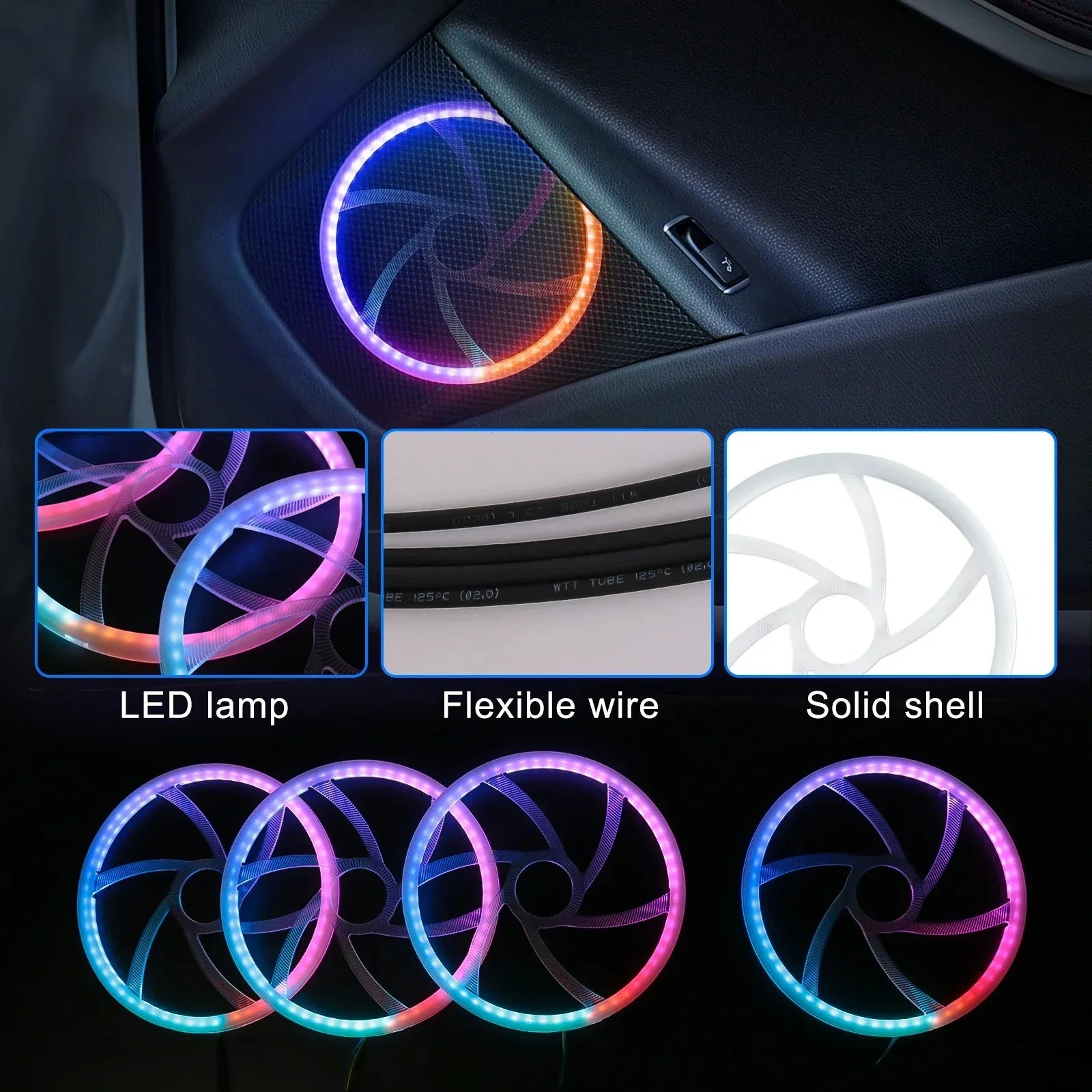 Premium Car Interior Ambient Light Kit – 64 Color App Control