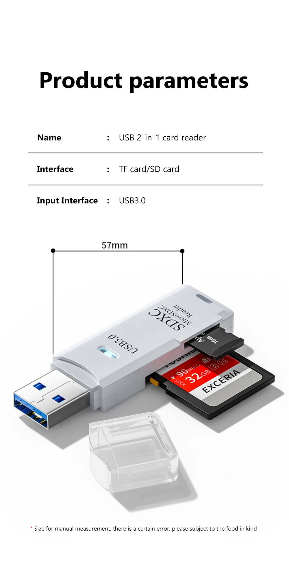 USB SD Card Reader 2-in-1