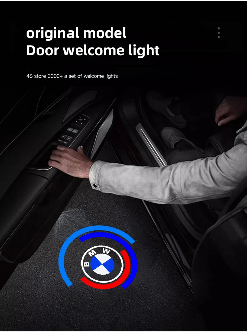 2Pcs Car Emblem Welcome Lights Auto Door Projector Lamps Accessories Ornaments For BMW M M3 M4 M5 G42 G30 G20 E39 E36 E87 E53