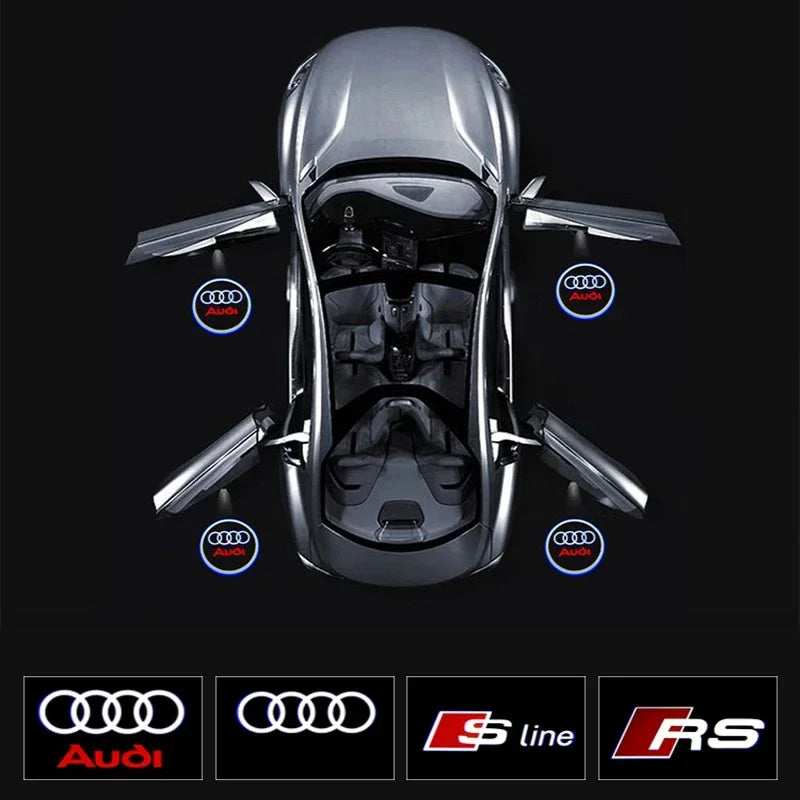HD Led Welcome Light Car Door Projector Lamps For Audi A1 A3 8P A4 A5 A6 C7 A7 S3 S7 S8 R8 Q2 Q3 Q5 Q7 Q8 SQ5 C5 C6 TT RS3 RS6