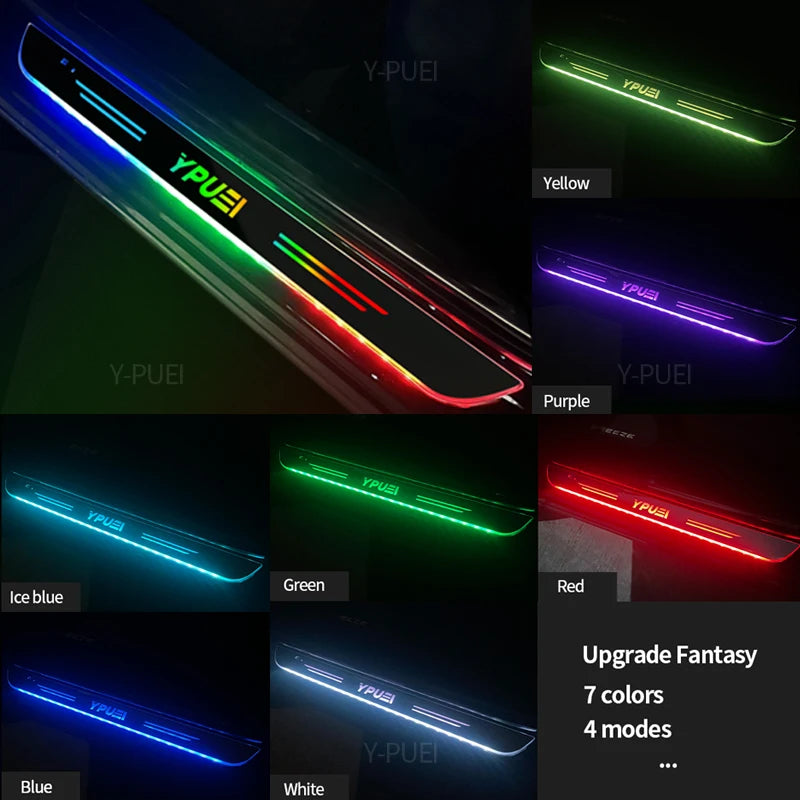 USB Power Moving LED Welcome Pedal Car Scuff Plate Door Sill Light For EBRO S400 EBRO S700 EBRO S800 2025 Car Auto Accessories