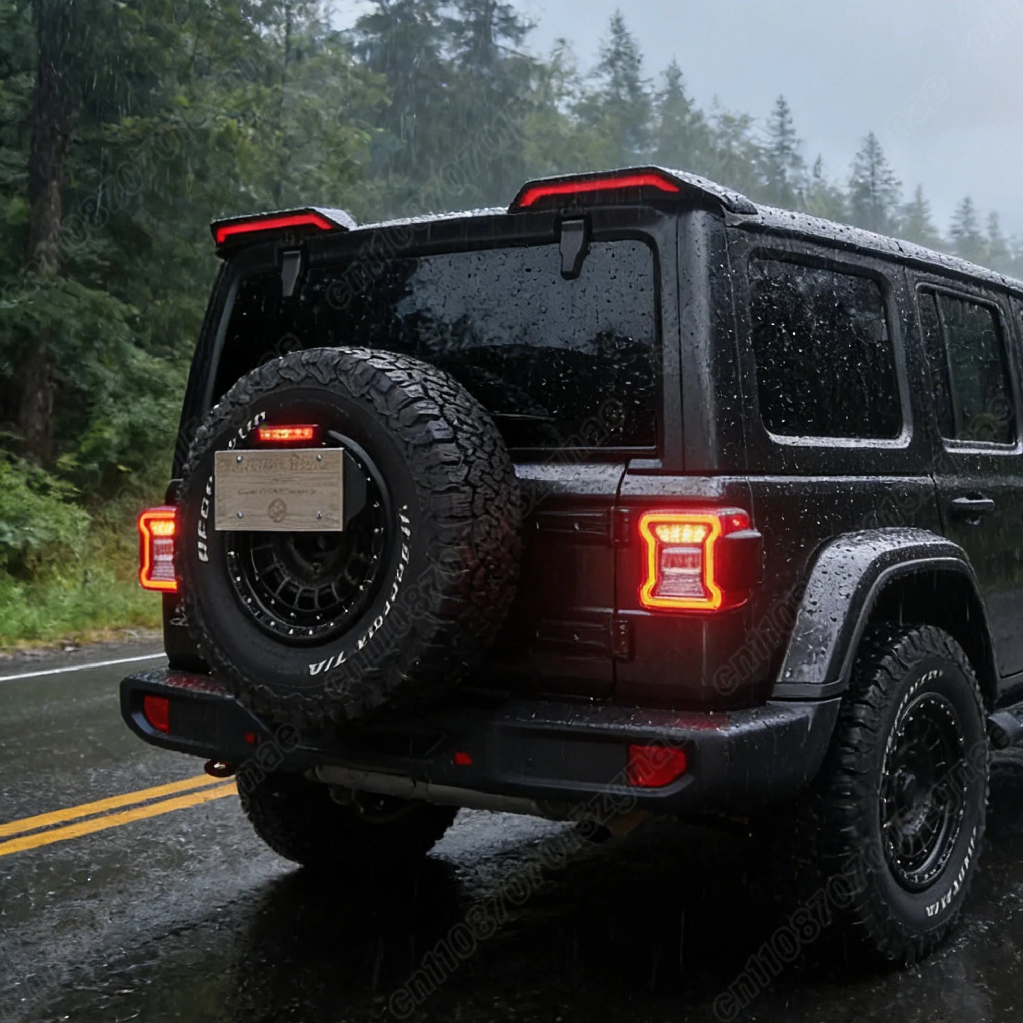 For Jeep Wrangler JK JL 2007 2008 2009 2010 2011 2012 2013 2014-2017 2018-2023 Car Rear Roof Illuminated Spoiler Wing Body Kit