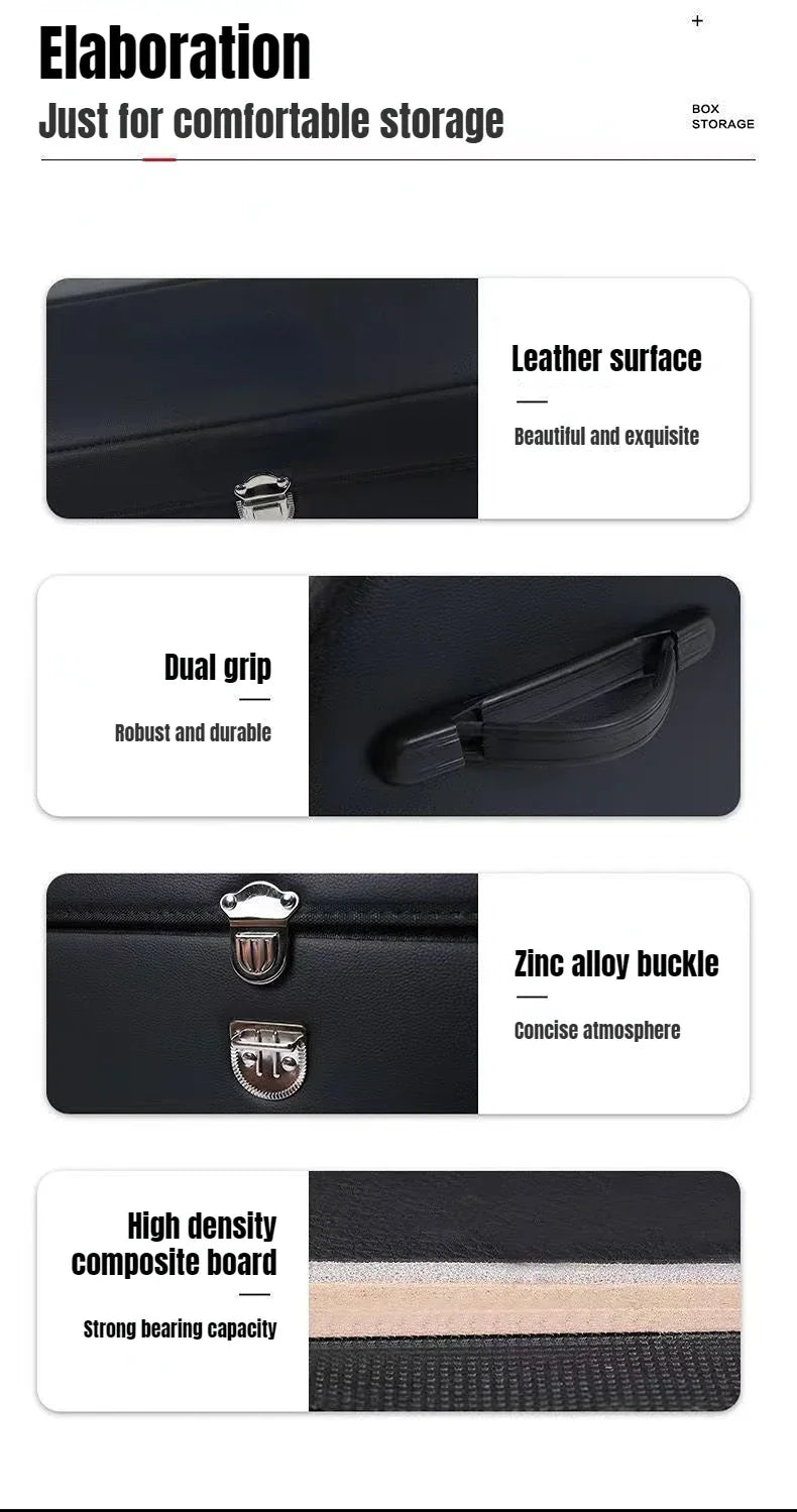 Car Trunk Organizer Organizers And Storage Suv Faux Leather Foldable Trunk Multi-Compartment Adjustable Auto Grocery Storage Box