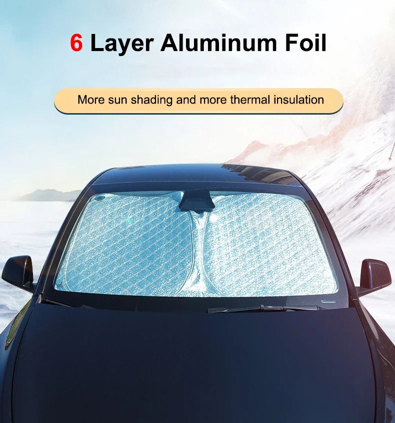 For Tesla Model 3 Y S X YL Juniper 2025-2020 2026 Thicken Front Windshield Sunshade Sun Shade Anti-UV Sun Shading Screen Cover