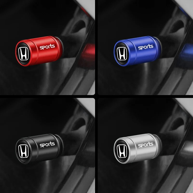 4Pcs Car Emblem Wheel Tire Valve Caps Covers Car Accessories For Honda Jazz CRV Civic Accord FIT Stepwgn Insight CRZ 5th Odyssey