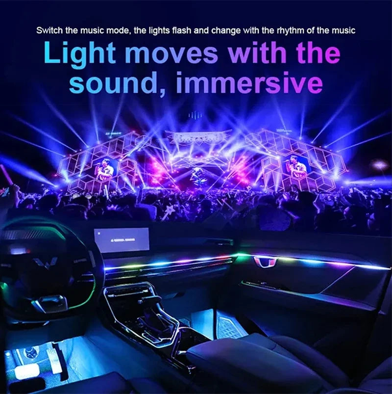 Premium Car Interior Ambient Light Kit – 64 Color App Control