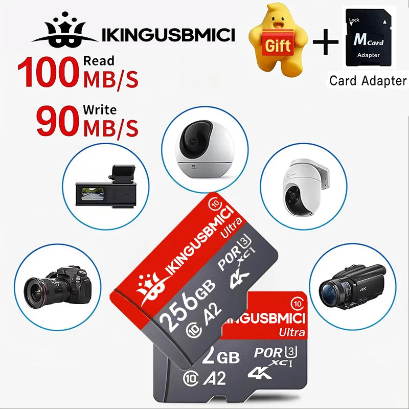 Memory Card TF Cards SD Cards Micro TF Card 128GB 256GB 512GB V30 Original Ultra HD High Speed High Speed High Speed for Gaming