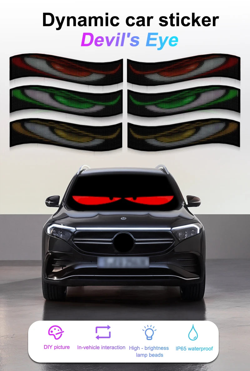 LED Car windshield Truck Eye RGB LED Matrix Pixel Panel Car Graffiti Scrolling Text Animation Light truck lights Bluetooth APP