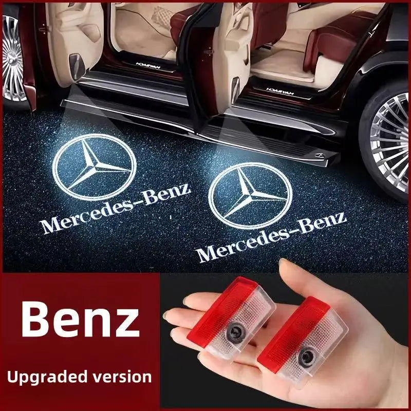 2X For Mercedes Benz W176 W177 W246 W205 W212 W213 W166 X253 LED Car Door Projector Welcome Ghost Shadow Light Bulbs Accessories