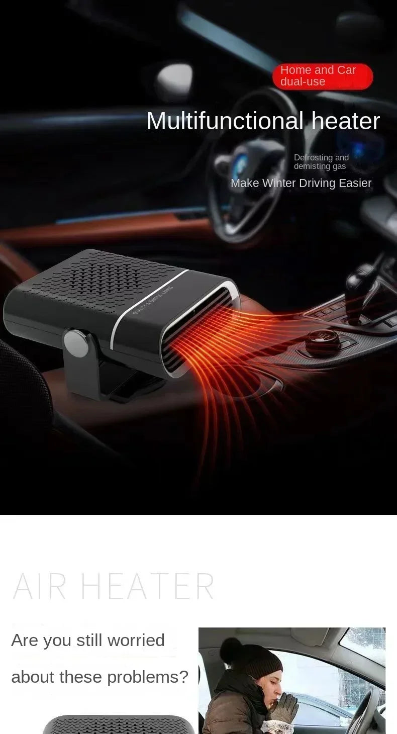 Car Heater Fan 150W 12V/24V Car Heater Electric Cooling Heating Auto Windshield Defroster Defogging Demister Car Anti-Fog Heater