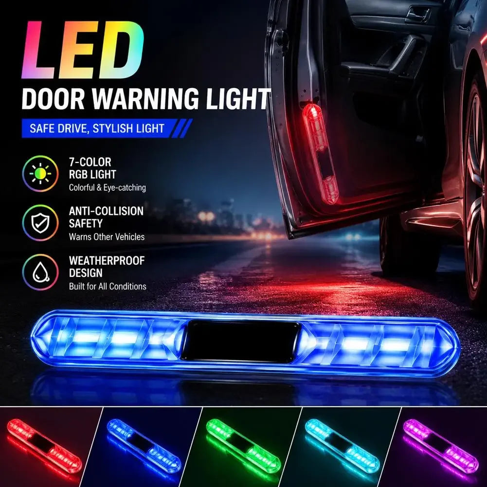 Car Door LED Anti-Collision Light, Solar Powered, Colorful Flash, Protect Your Car & Improve Night Visibility