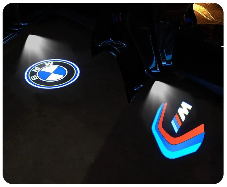 2PCS Upgraded LED Laser Car Door Welcome Anti Fade HD Projector Courtesy Shadow Light Easy Install Replacement Parts For BMW