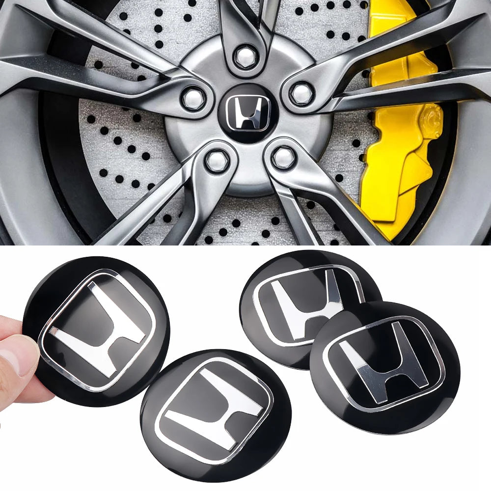 4pcs Car Wheel Center Hub Cap Stickers Badge Decal Accessories For Honda Mugen Insight CR-V Fit City HR-V Jazz Accord 8th Civic