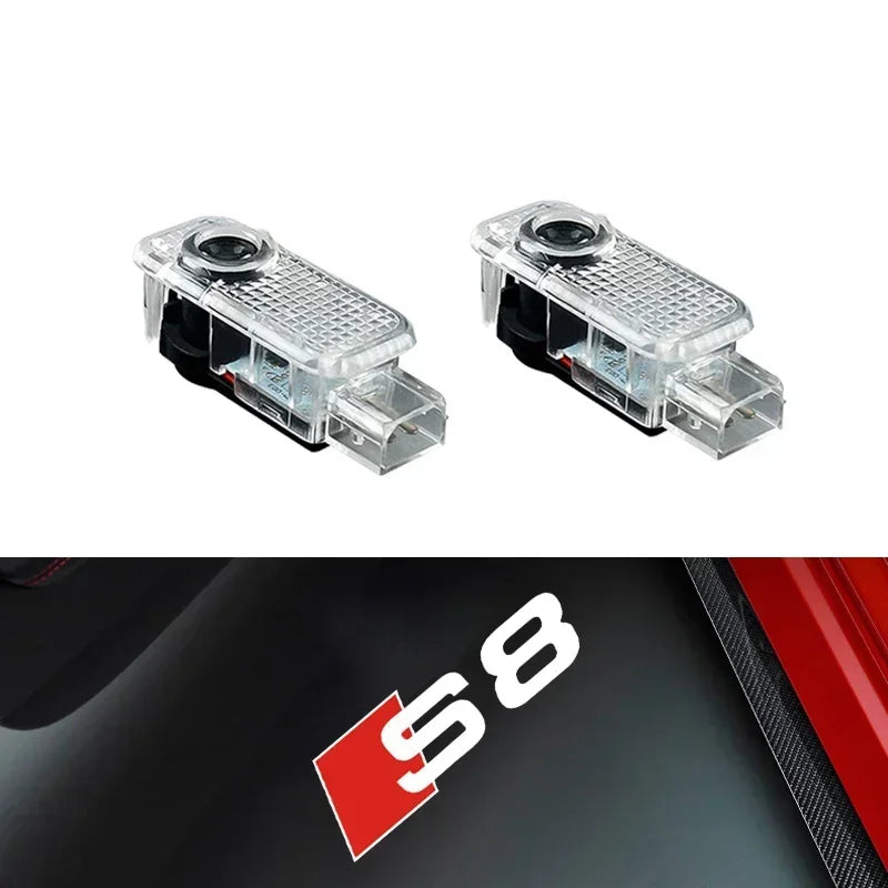 HD Led Welcome Light Car Door Projector Lamps For Audi A1 A3 8P A4 A5 A6 C7 A7 S3 S7 S8 R8 Q2 Q3 Q5 Q7 Q8 SQ5 C5 C6 TT RS3 RS6
