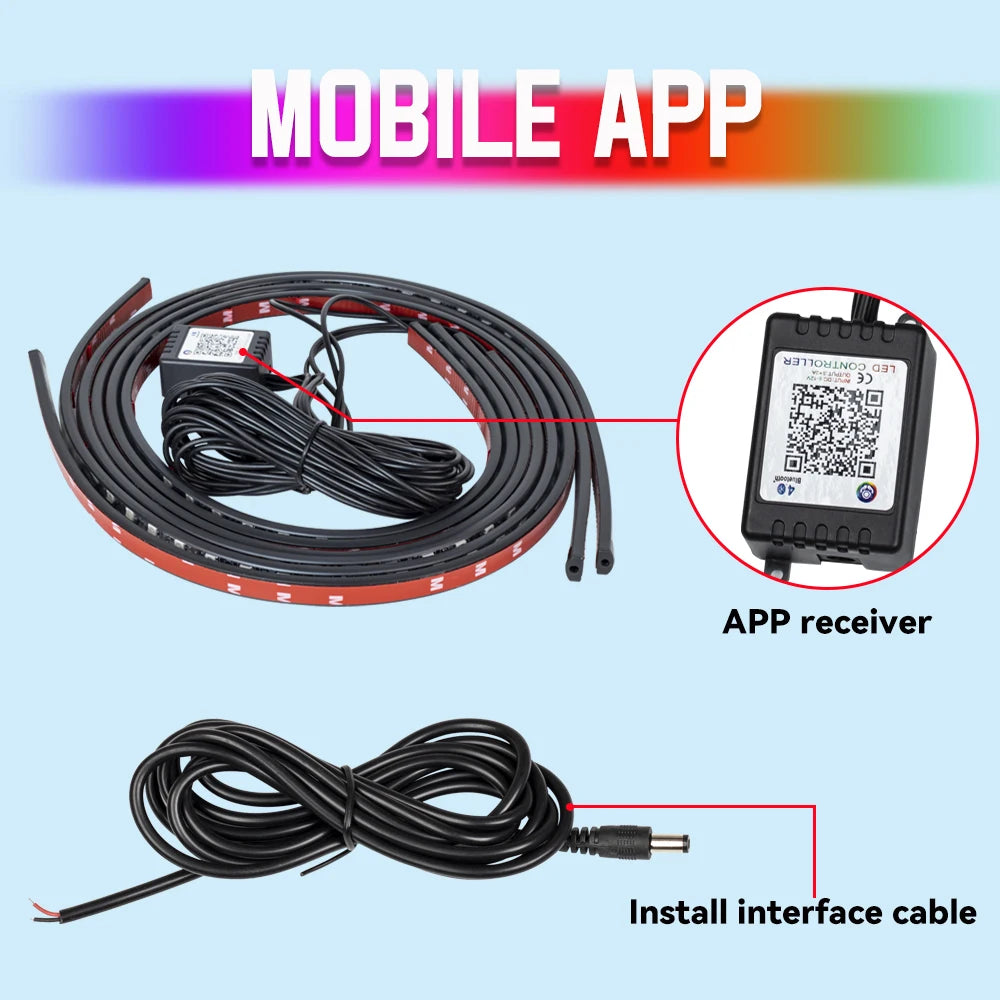 Car LED Underbody RGB Strip Light – App Control