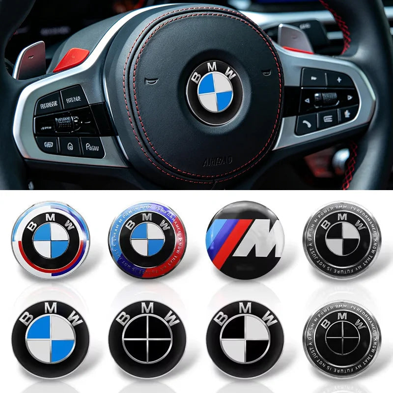 4.5cm Car Steering Wheel Center Emblem Sticker Badge For BMW 50th M E46 E90 E87 F30 F20 F10 G20 G30 X1 X3 X5 Interior Logo Decal