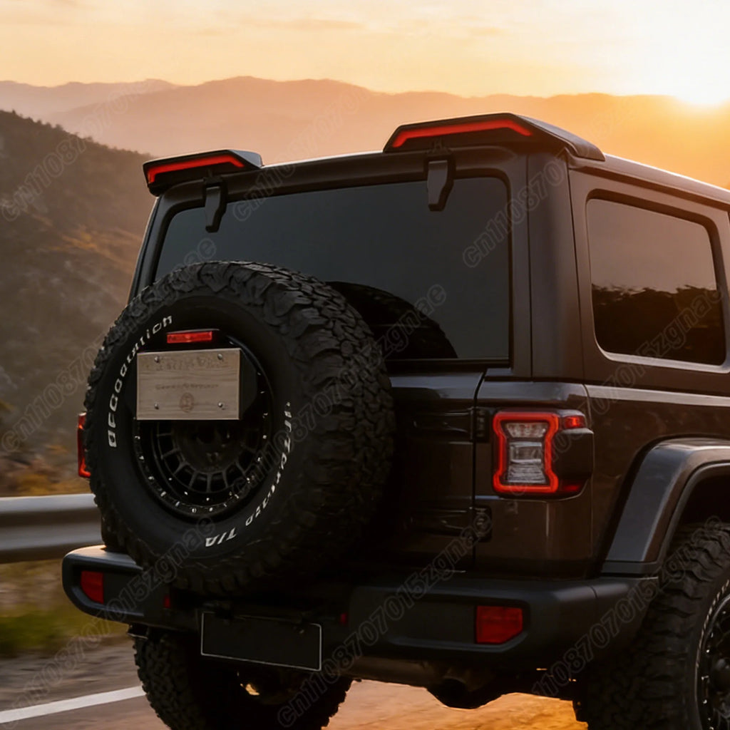 For Jeep Wrangler JK JL 2007 2008 2009 2010 2011 2012 2013 2014-2017 2018-2023 Car Rear Roof Illuminated Spoiler Wing Body Kit