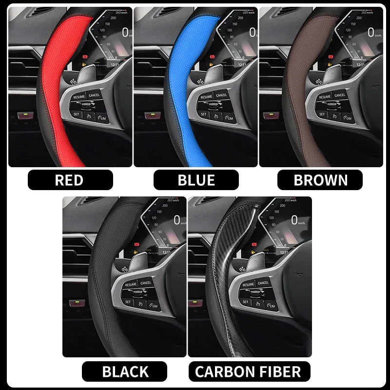 For BMW Car Steering Wheel Cover M X1 X3 X5 X6 G20 G30 E39 E46 E87 E90 E92 F10 F15 F30 Carbon fiber Suede Leather Accessories