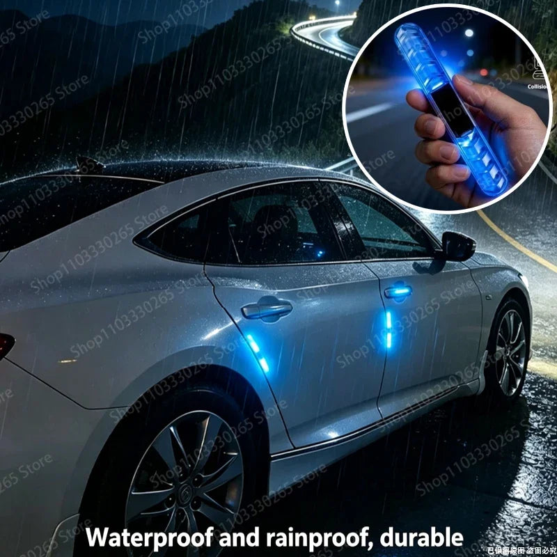 Car Door LED Anti-Collision Light, Solar Powered, Colorful Flash, Protect Your Car & Improve Night Visibility