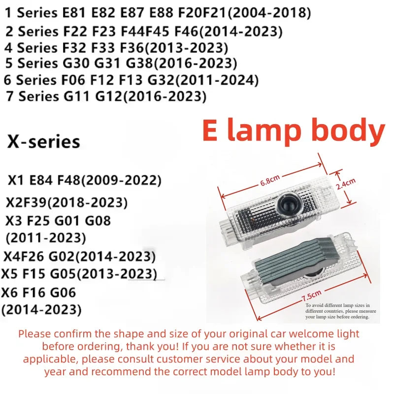 2pcs car door LED high-definition welcome lamp projection lamp is suitable for BMW original standard LOVE M floor lamp.