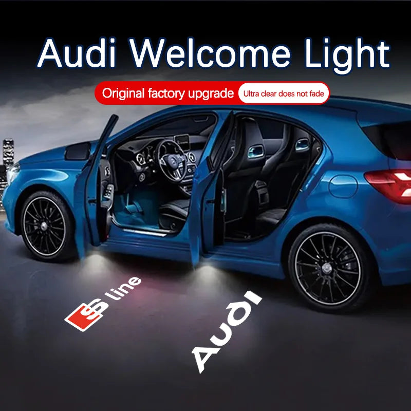 Led Car Accessorie For Audi S line A3 A4 A5 A6 B6 B7 B8 C5 C6 C7 A7 A8 Q3 Q5 Q7 TT Car Logo Laser Projector Welcome Door Lights