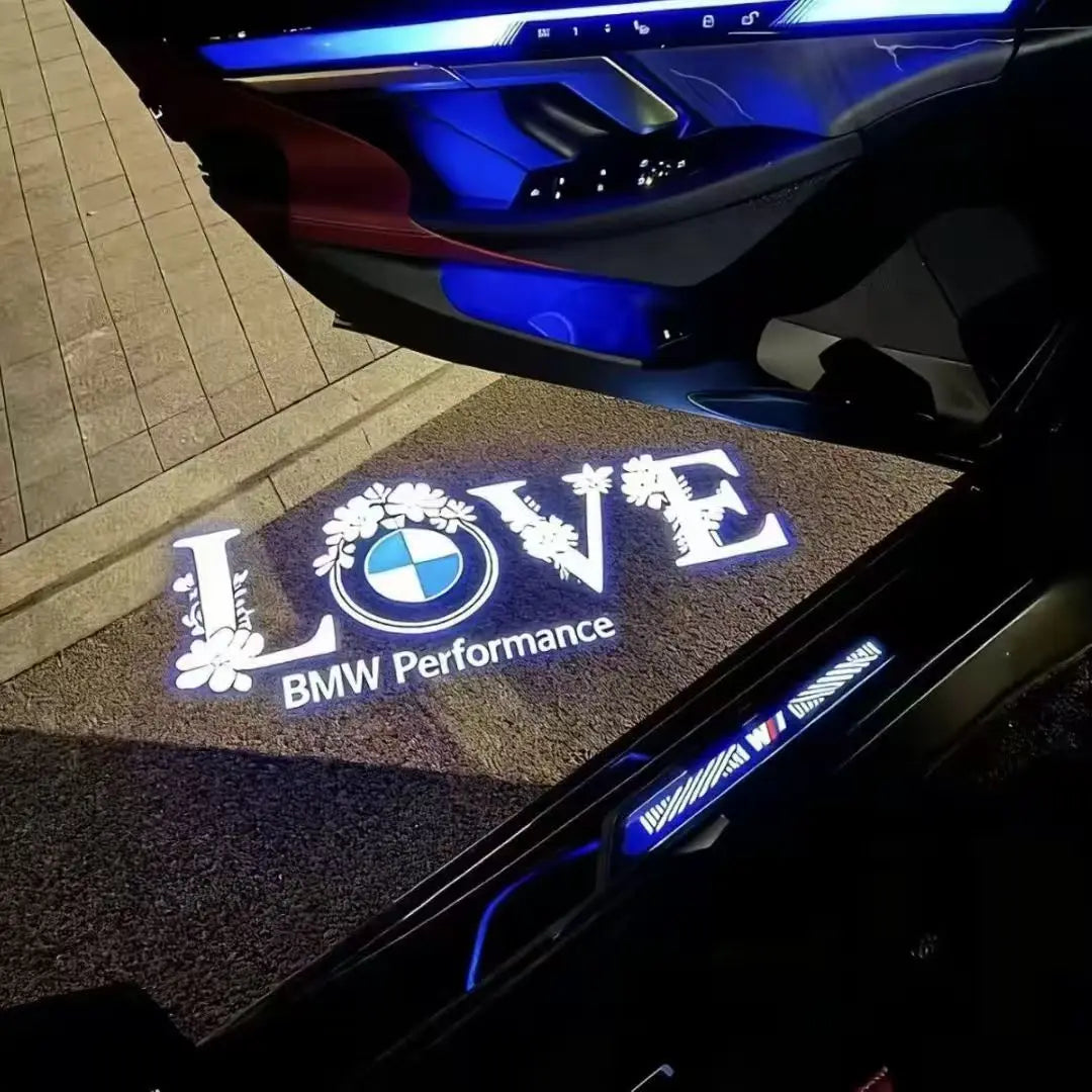 2pcs car door LED high-definition welcome lamp projection lamp is suitable for BMW original standard LOVE M floor lamp.