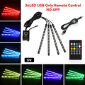 Car RGB Foot Light Strip – USB & Cigarette Lighter