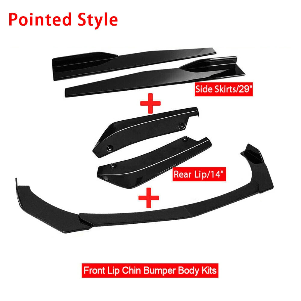 Universal Front Bumper Lip Chin Diffuser Splitter Separator Bumper Lip Winglets Side Skirt Extension Protector Cars Accessories