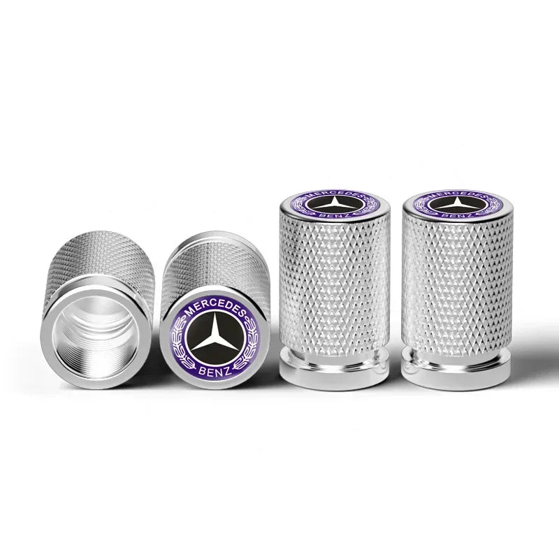 4pcs for Mercedes Benz AMG Car Logo Wheel Tire Valve Caps Modification Covers GLA GLC W202 W210 W203 W204 W205 W211 W212 W176