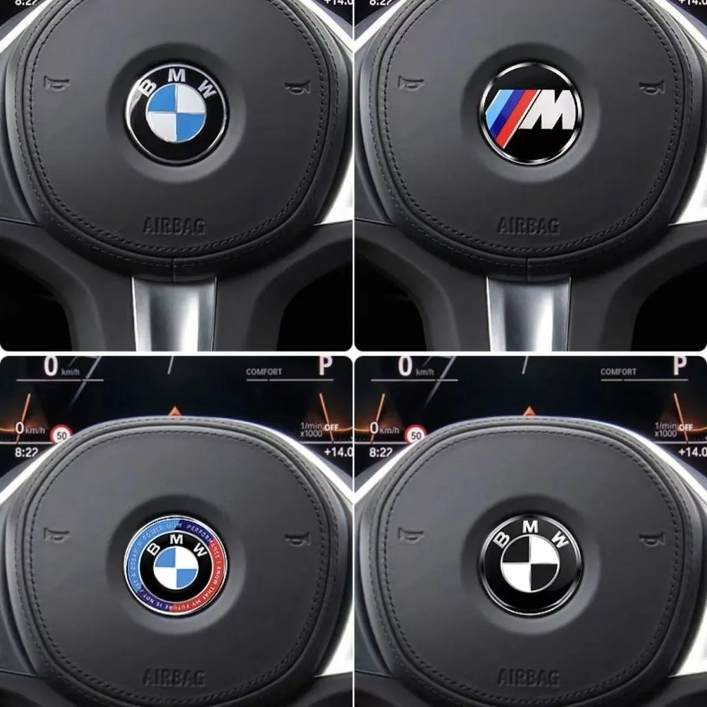 4.5cm Car Steering Wheel Center Emblem Sticker Badge For BMW 50th M E46 E90 E87 F30 F20 F10 G20 G30 X1 X3 X5 Interior Logo Decal