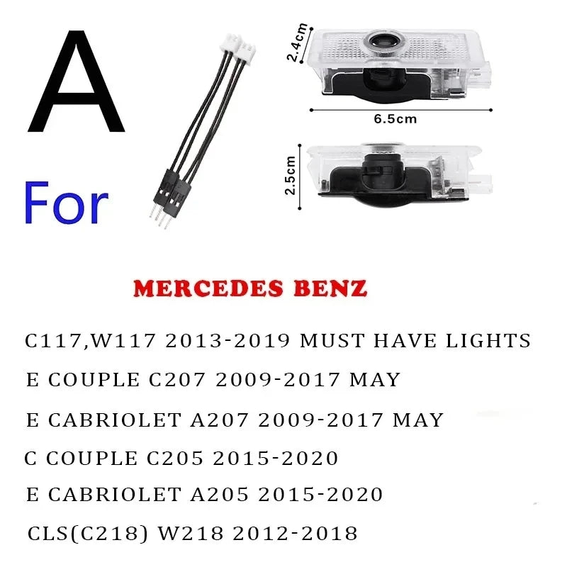LED Car Door Welcome Warning Light for Mercedes Benz X166 H247 X156 X253 C253 X167 W464 W176 W177 W246 W205 W212 W213 W167 W166