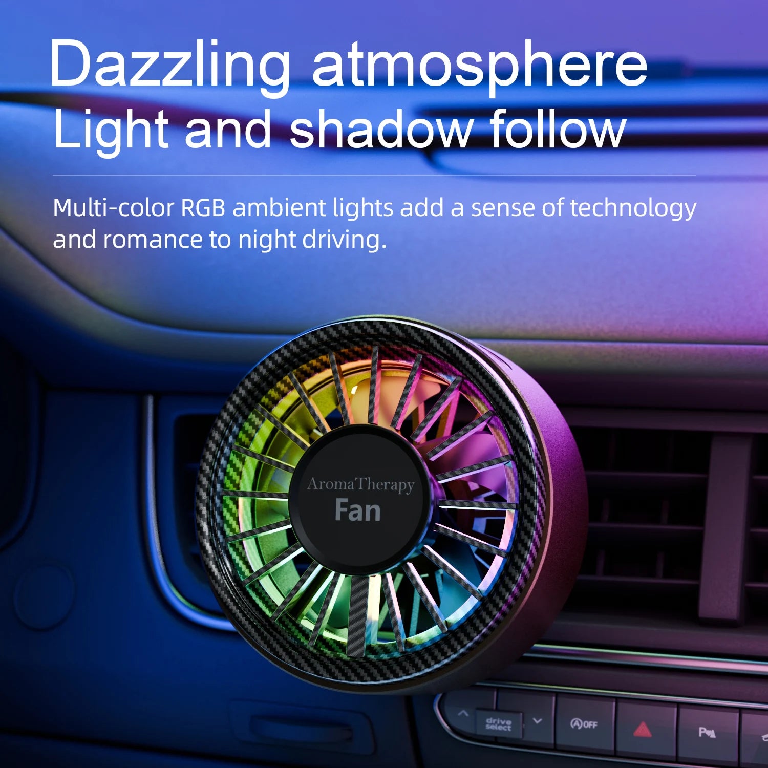 Car Air Conditioner Air Outlet Aromatherapy Fan Carbon Fiber Color Fan Car Aromatherapy Air Freshener Is Suitable for 100% Cars