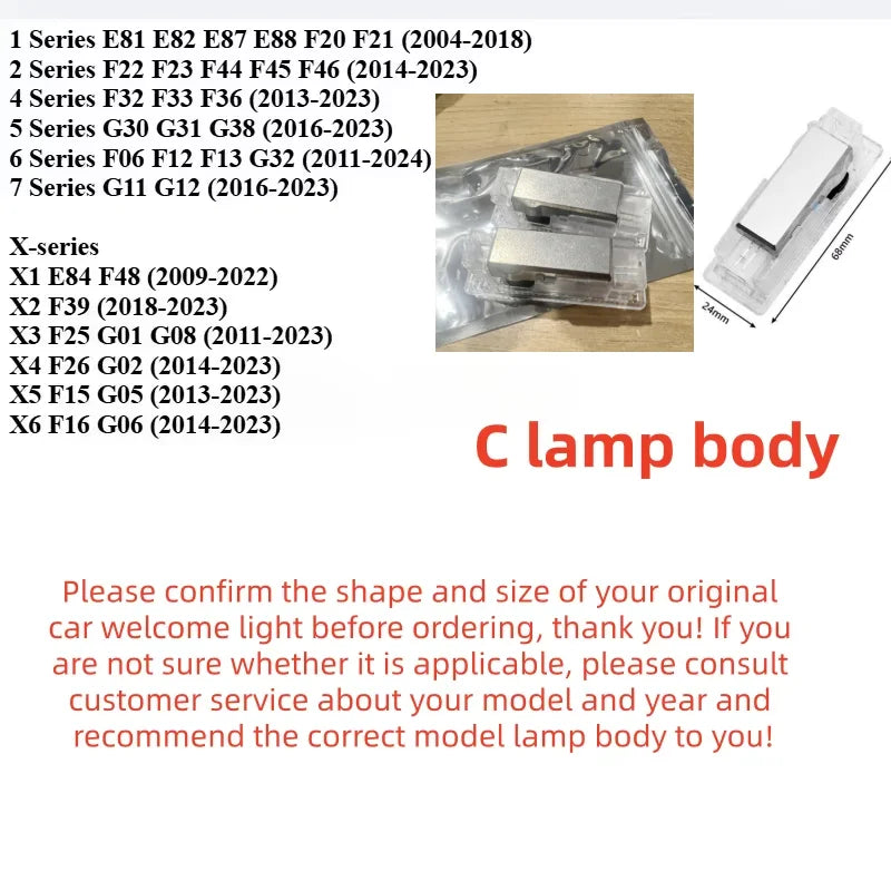 2pcs car door LED high-definition welcome lamp projection lamp is suitable for BMW original standard LOVE M floor lamp.
