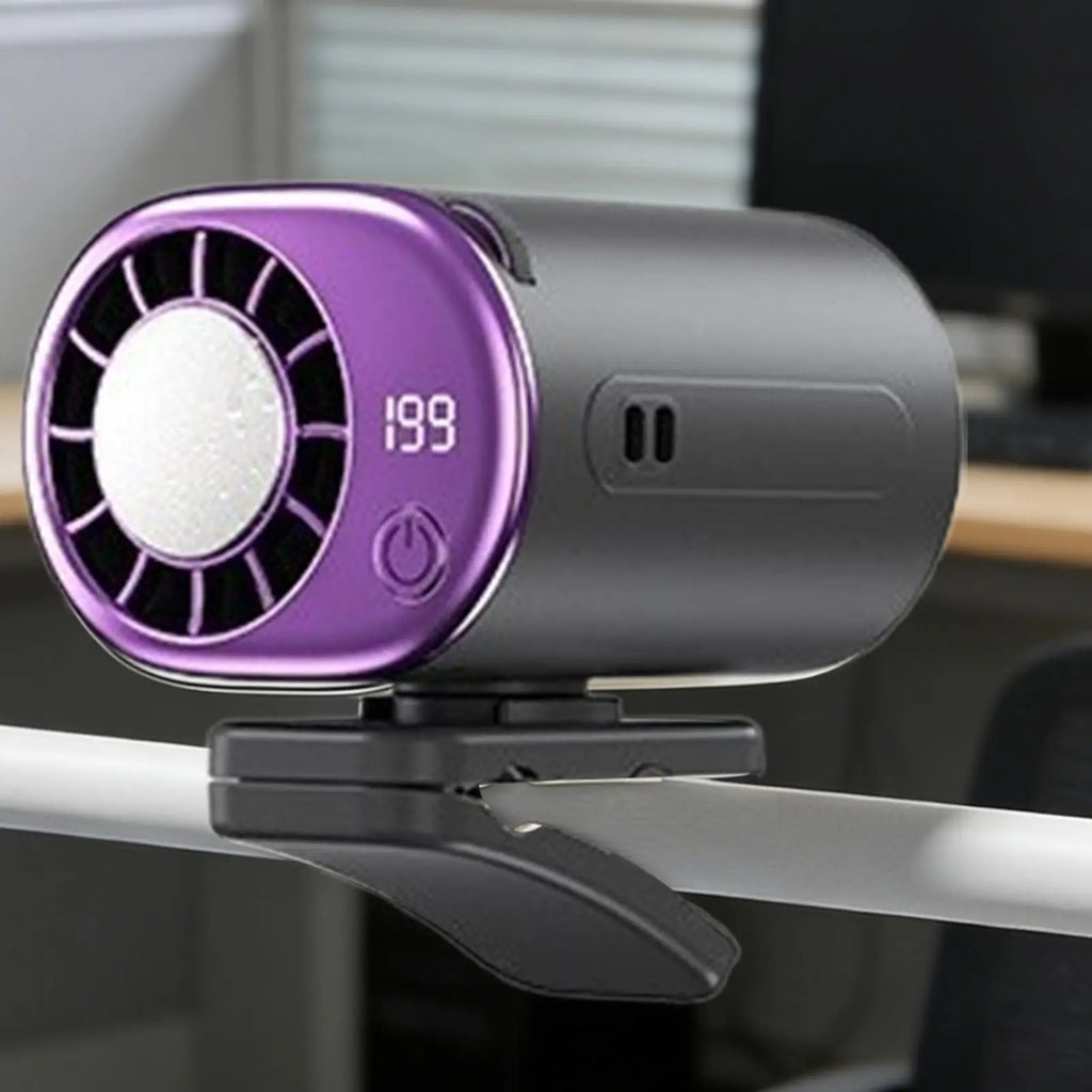 Personal Fan Clip On Car LED Display Air Conditioner With 199 Speeds Automotive Personal Fan For Truck Sedan RV Camping Outdoor