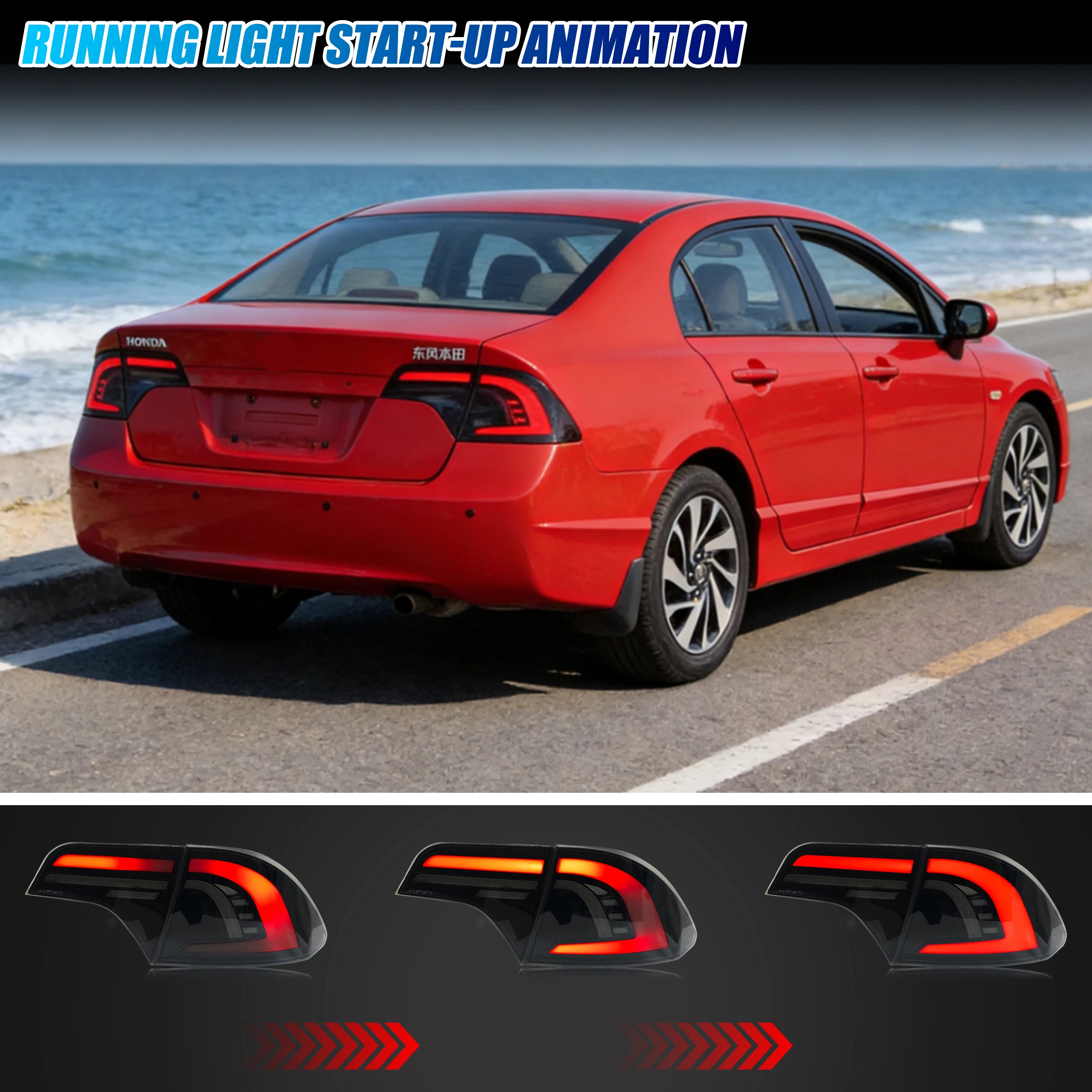 Honda Civic LED Tail Lights 2006-2011 – Sequential Turn Signal