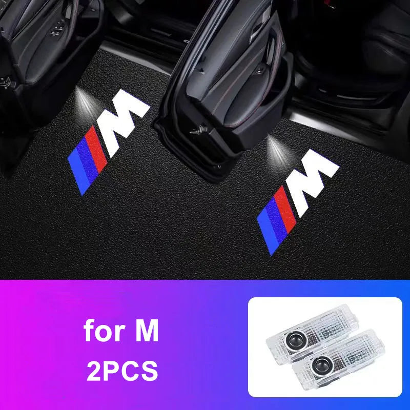 2Pcs Car Emblem Welcome Lights Auto Door Projector Lamps Accessories Ornaments For BMW M M3 M4 M5 G42 G30 G20 E39 E36 E87 E53