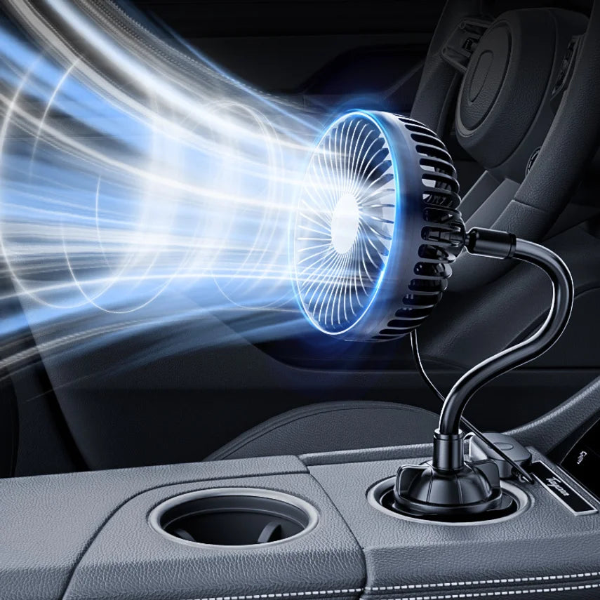 Car Fan 24v For Large Trucks, 12v Cooling Usb Fan For Car Cup Holder, Single-head Fan With Strong Airflow