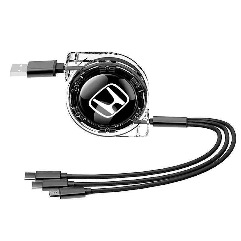 3 In 1 Micro USB Type C Charging Cable Multi Charger For Honda Civic Fit Jazz Accord Pilot CRV Odyssey Passport City Shuttle HRV