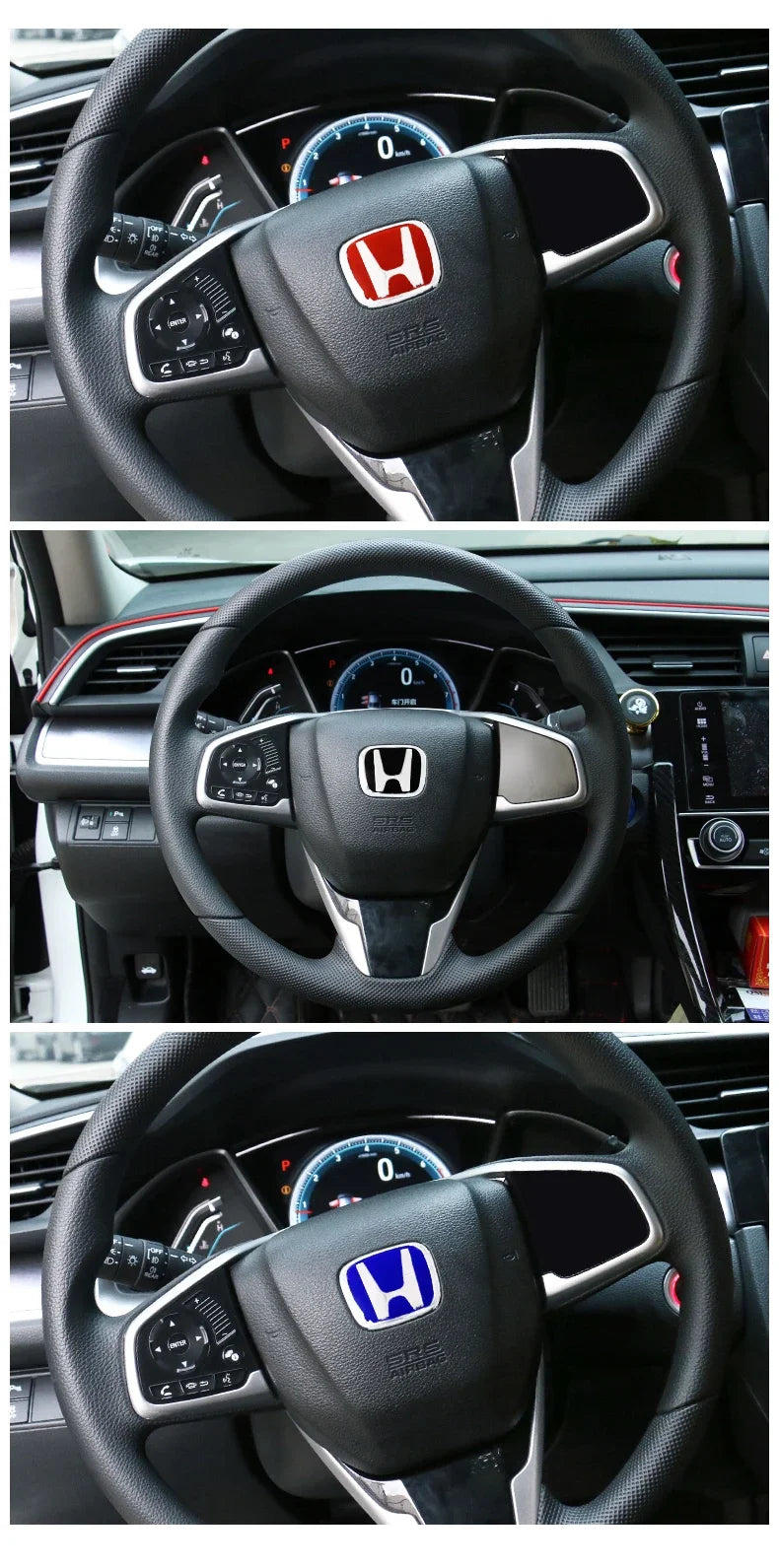 Car Logo Badge Front Grille Trunk Steering Wheel Decoration Accessories For Honda Fit GK5 HRV Vezel Accord Civic Cars Emblem