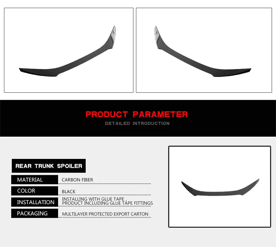For Lexus RCF RC F 2015-2018 Auto Car Rear Trunk Lid Spoiler Wing Car Exterior Trim Car Rear Trunk Racing Spoiler Carbon Fiber
