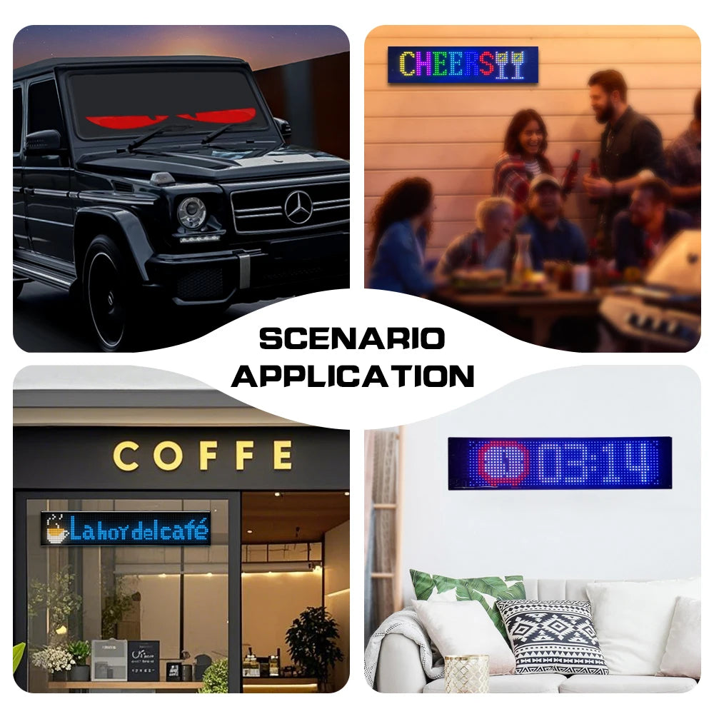 LED Car windshield Truck Eye RGB LED Matrix Pixel Panel Car Graffiti Scrolling Text Animation Light truck lights Bluetooth APP
