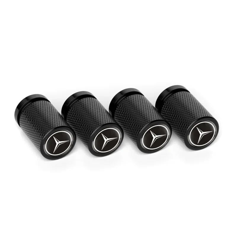 4pcs for Mercedes Benz AMG Car Logo Wheel Tire Valve Caps Modification Covers GLA GLC W202 W210 W203 W204 W205 W211 W212 W176