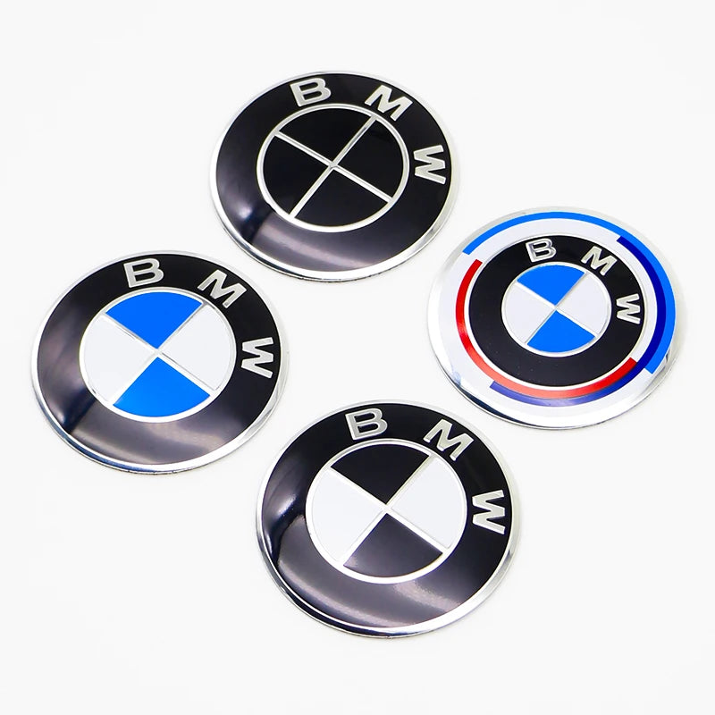 56mm 60mm 65mm 70mm Wheel Sticker for BMW E46 E90 F30 F10 G20 X5 50th Anniversary Emblem Badge 4Pcs DIY Auto Rim Hub Cap Decal