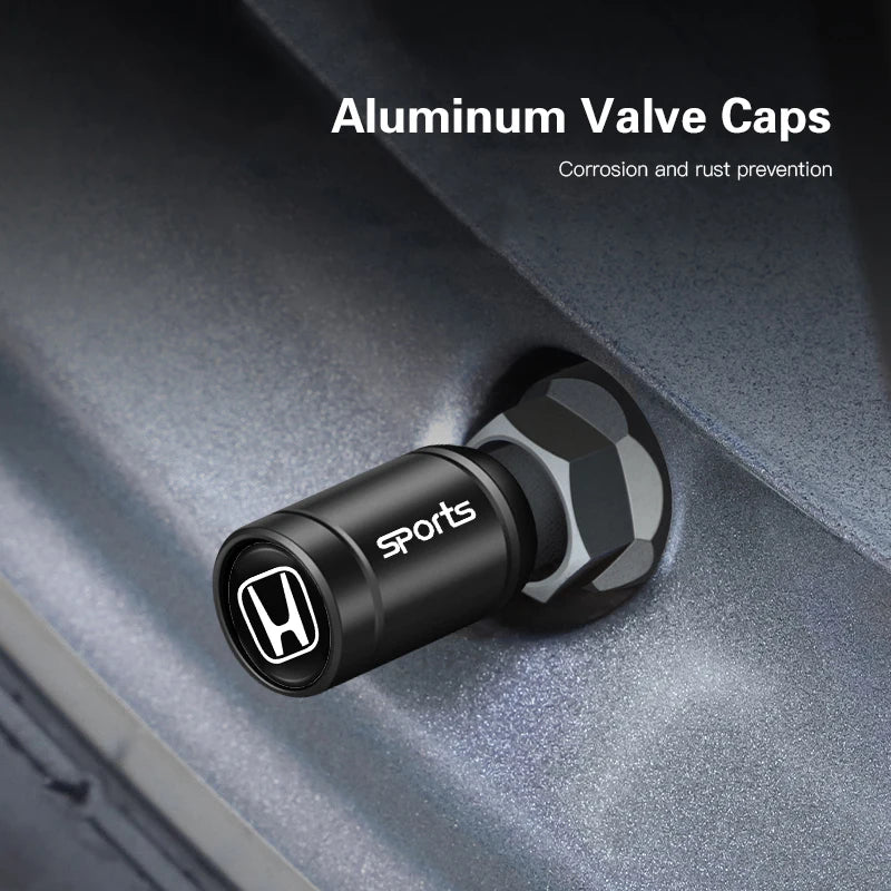 4Pcs Car Emblem Wheel Tire Valve Caps Covers Car Accessories For Honda Jazz CRV Civic Accord FIT Stepwgn Insight CRZ 5th Odyssey