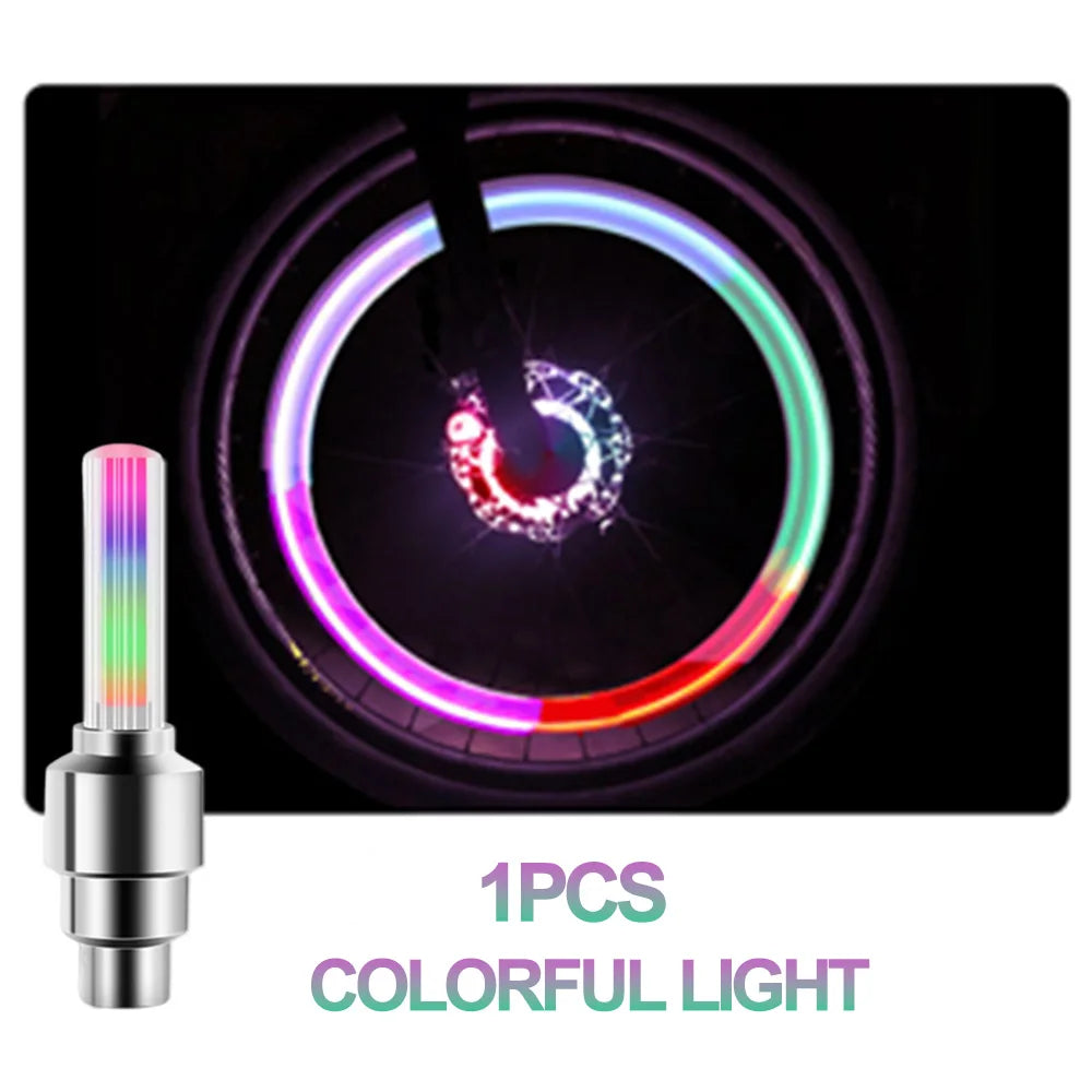 LED Bicycle Valve Light, Neon Bicycle Spoke Light, Bicycle Tire Valve Light, Night Riding Warning Light Bicycle Accessories