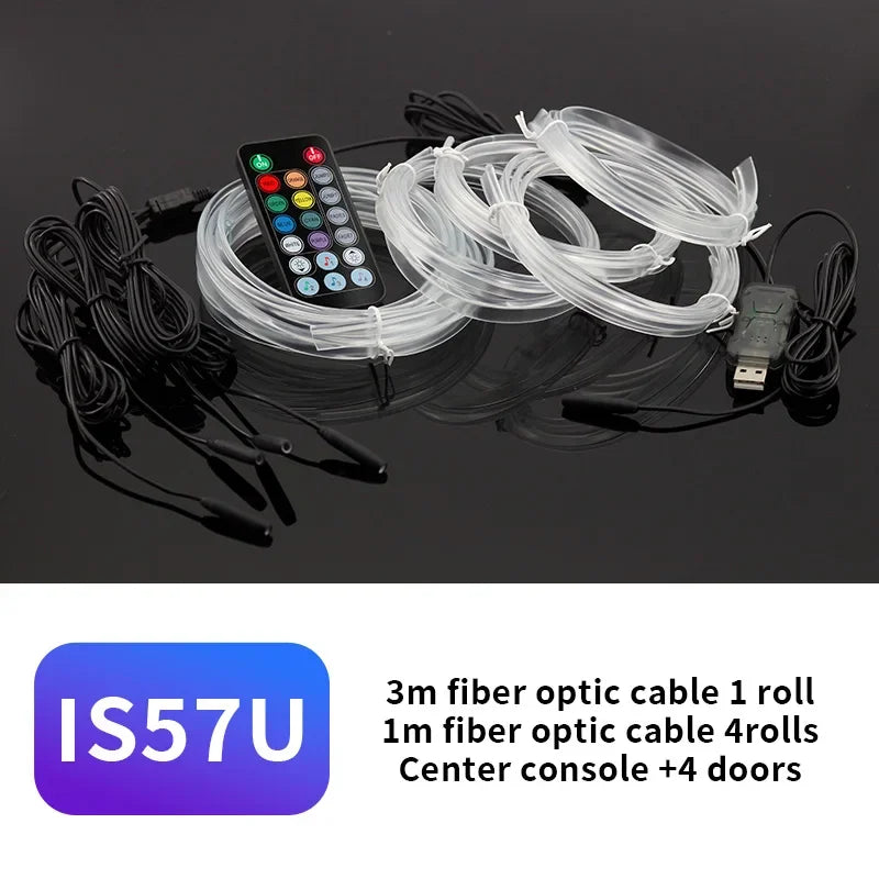 Car Interior EL Neon Wire Strip Light – 3M DIY Ambient