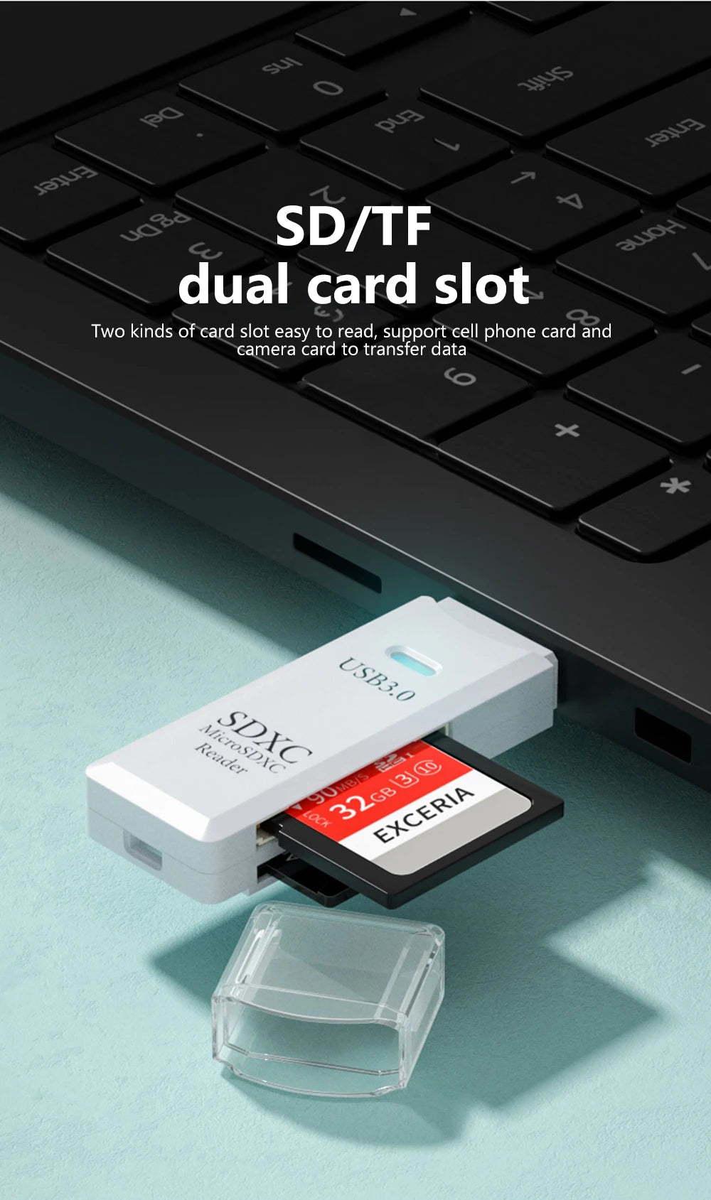 USB SD Card Reader 2-in-1