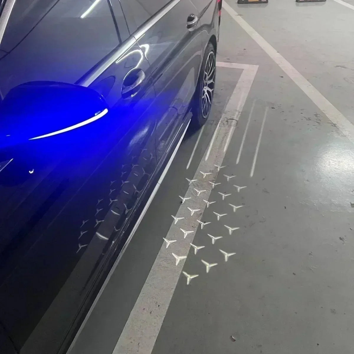 Auto Carpet Lamp AMG Logo Light Angel Wing For Mercedes-Benz C Class W205 E Class W213 GT Welcome Door Rearview Mirror Car Decor
